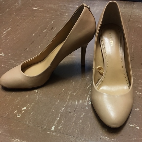 Express Tan 3 1/2 inch Heels - Picture 1 of 1
